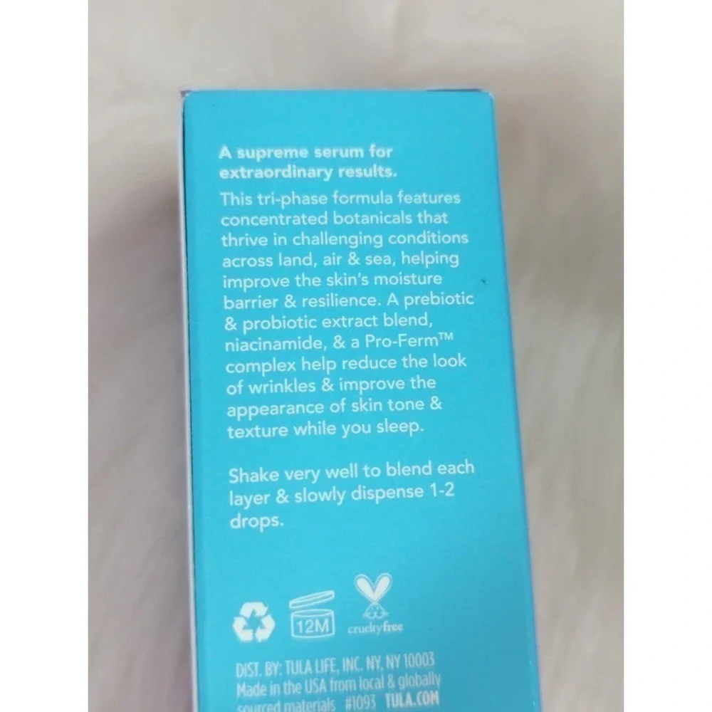 Tula Skincare Tri-Supreme Serum Overnight Oil Concentrate BNIB‎